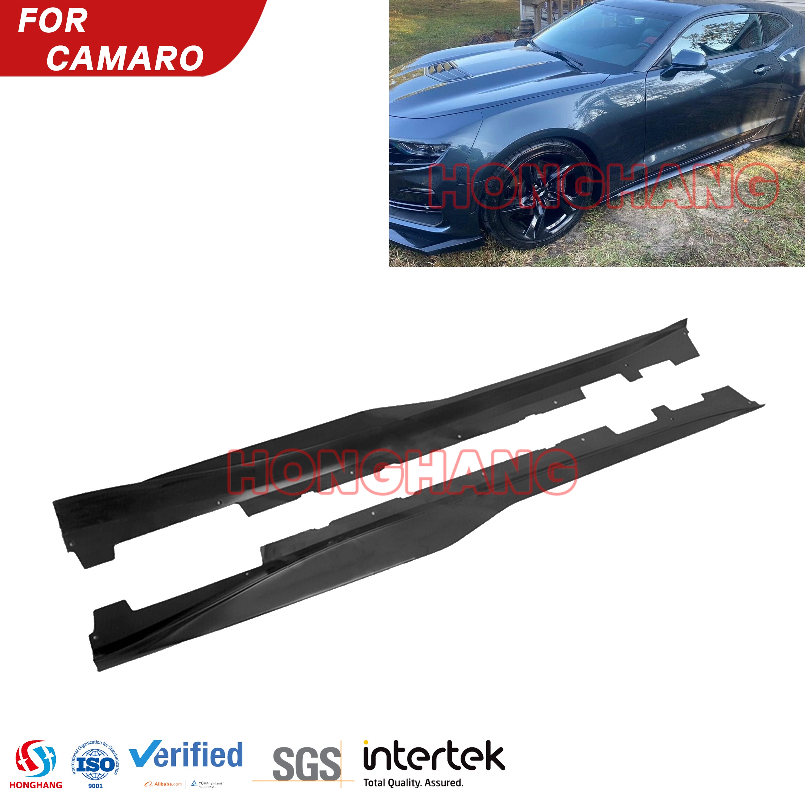 Minigonne laterali in fibra di carbonio per Chevrolet Camaro 2015 2016 2017 2018 2019 2020 2021 2022